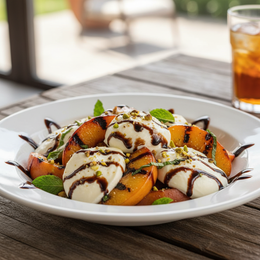 Grilled Peach and Burrata Salad