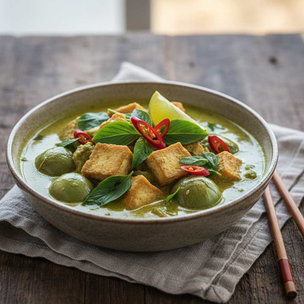 Thai Green Curry with Eggplant and Tofu