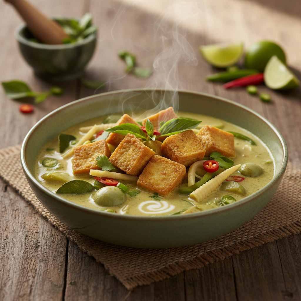 Thai Green Curry with Crispy Tofu