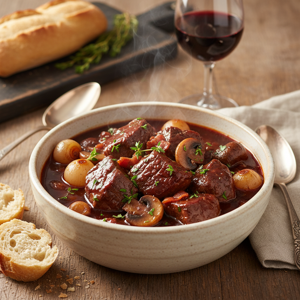 Slow-Cooked Beef Bourguignon