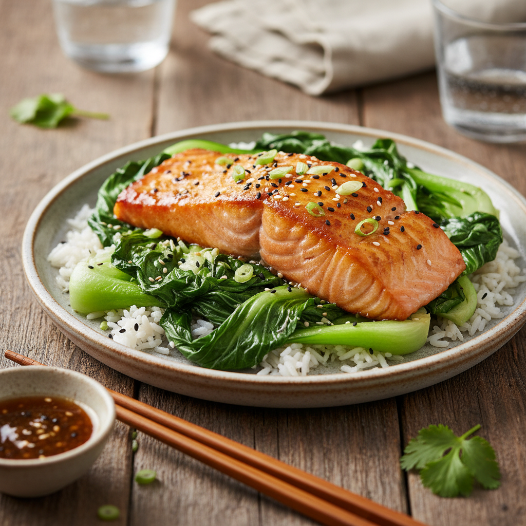 Pan-Seared Salmon with Miso Glaze