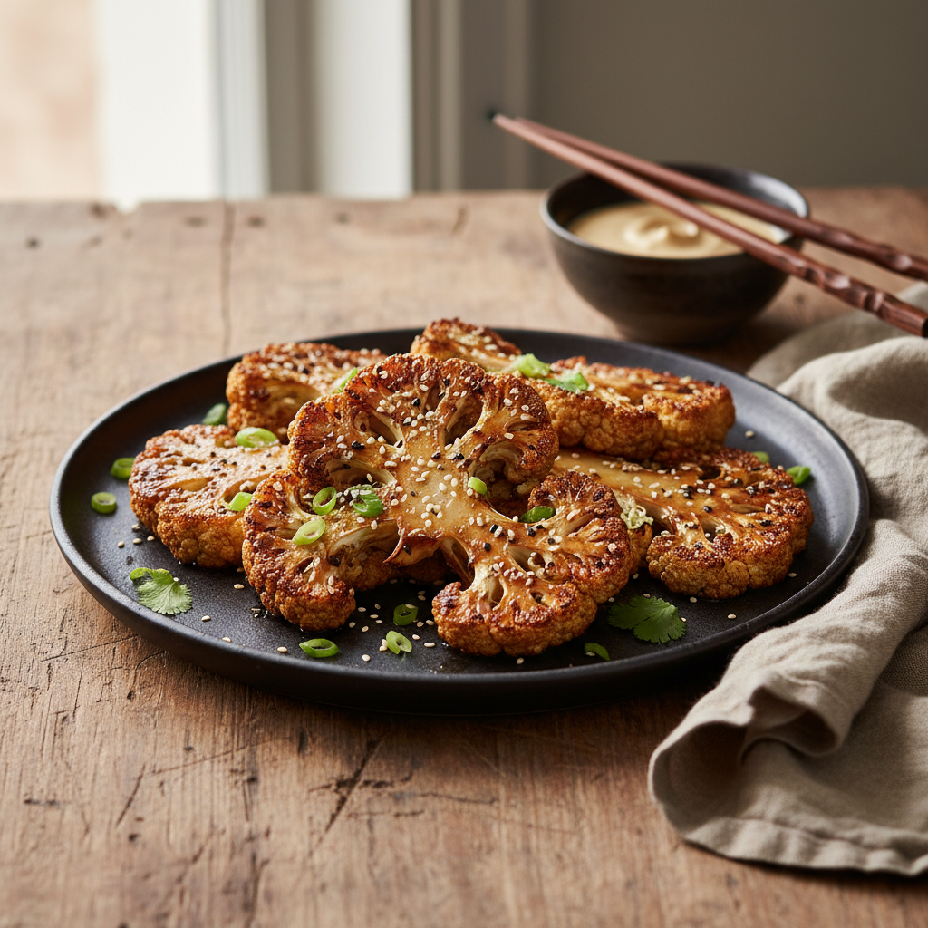 Miso-Glazed Roasted Cauliflower Steaks