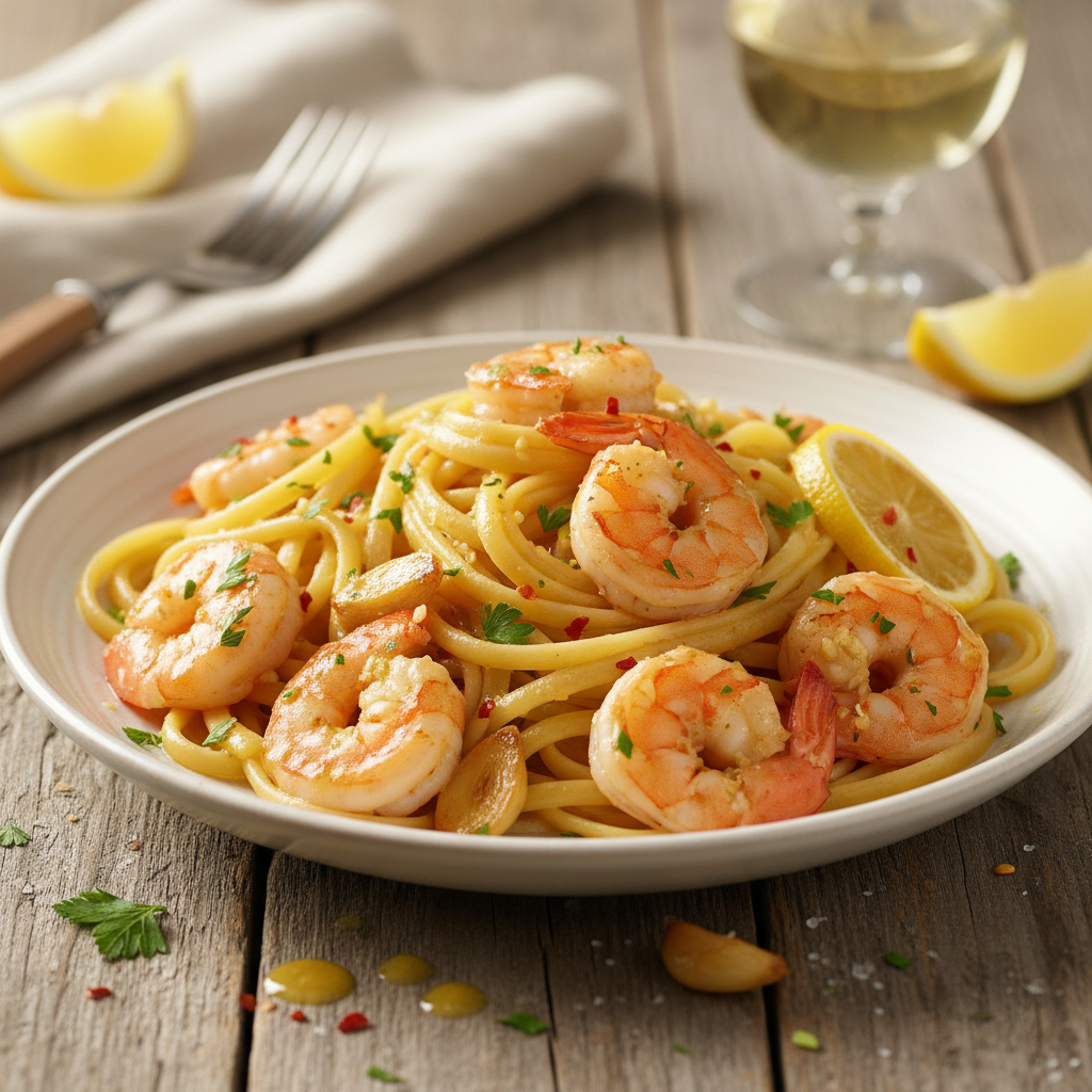 Lemon Garlic Shrimp Scampi