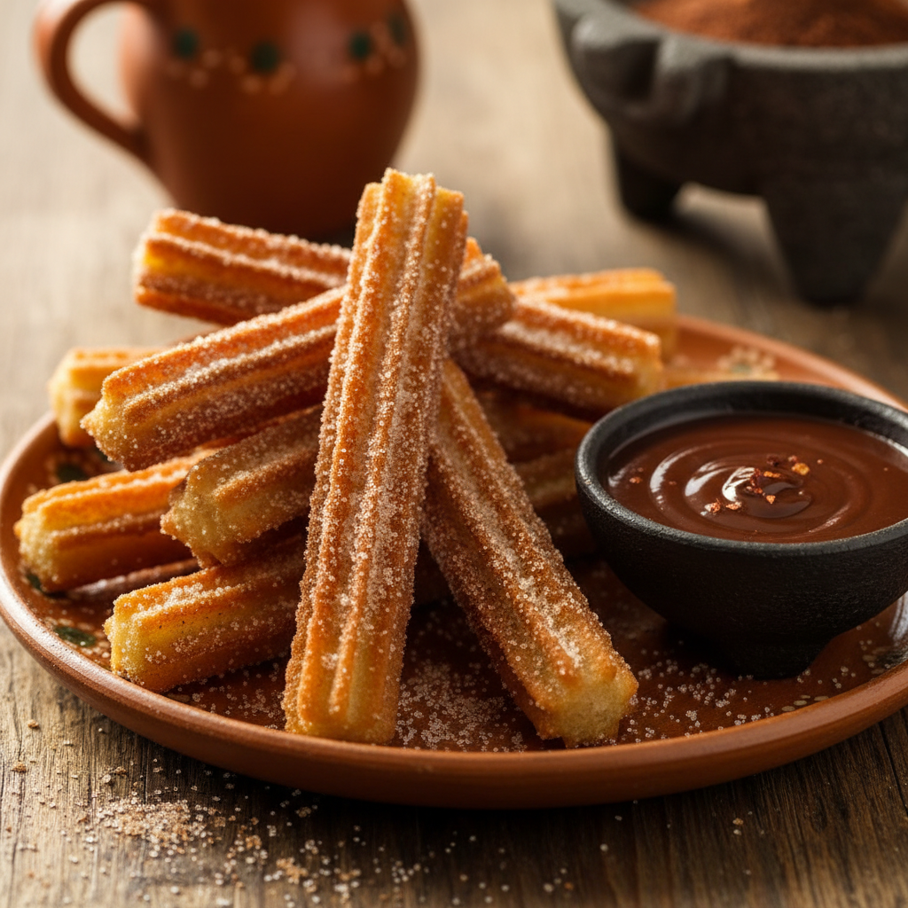 Mexican Churros with Spiced Chocolate