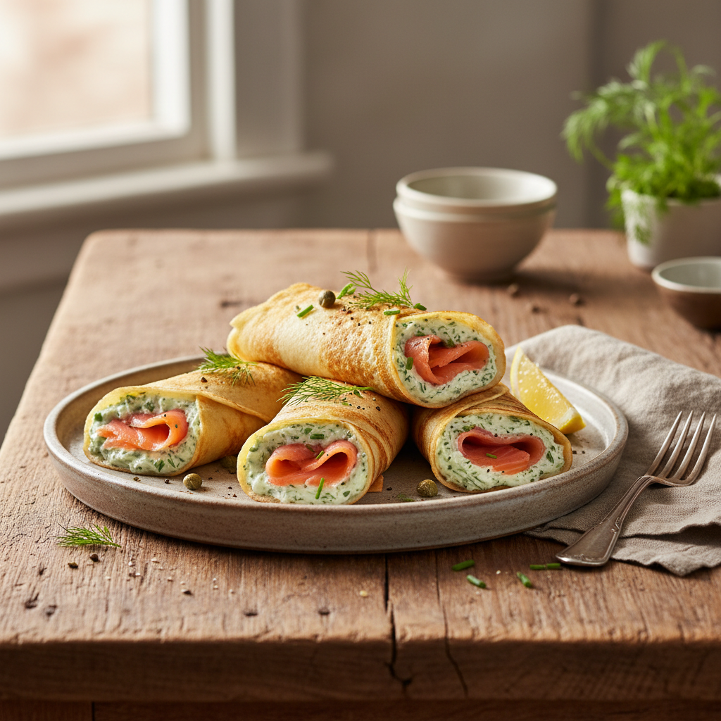 Savory Smoked Salmon Crêpes