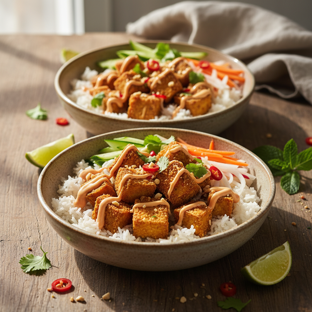 Crispy Tofu Banh Mi Bowls