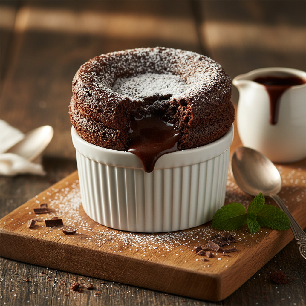 Midnight Dark Chocolate Soufflé