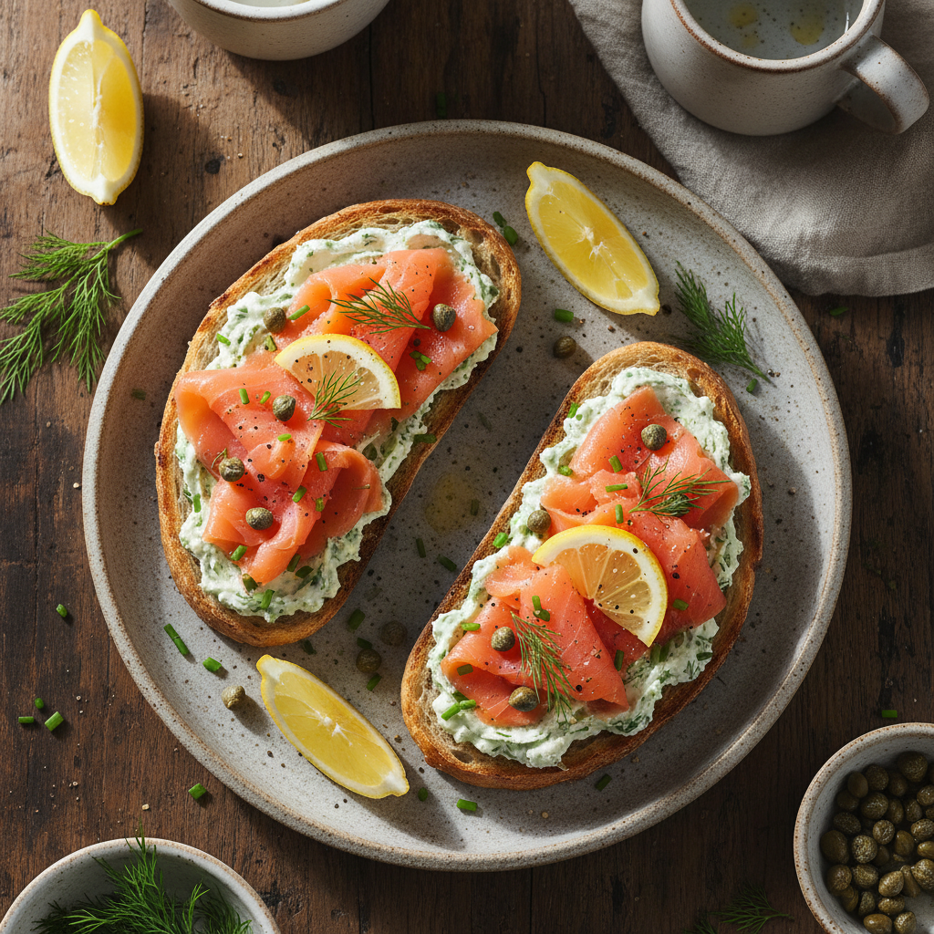 Smoked Salmon & Caper Tartines