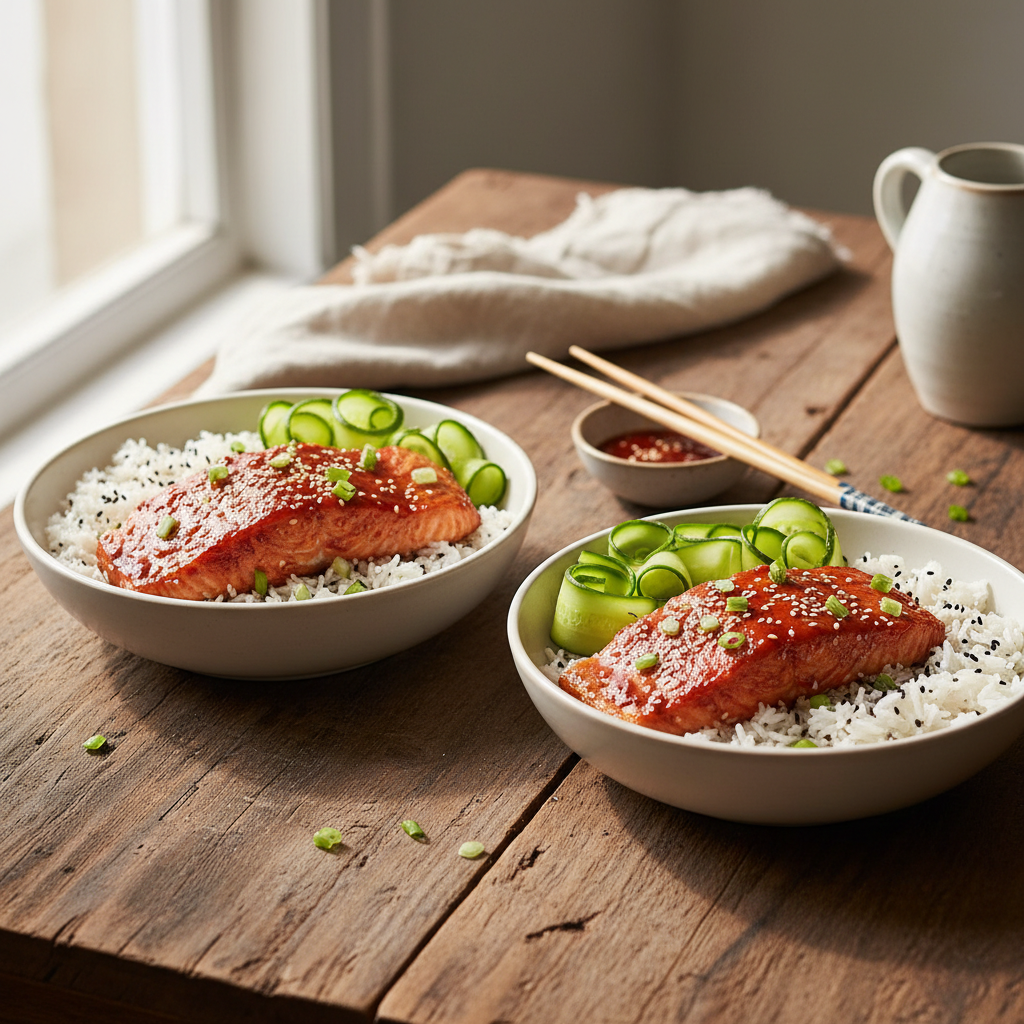 Gochujang Glazed Salmon Bowls