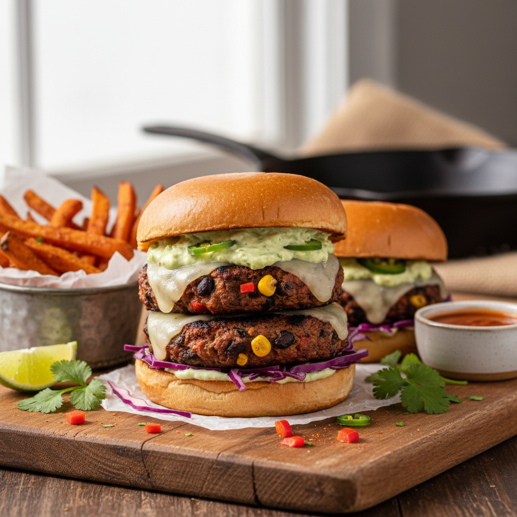 Southwestern Black Bean Burgers