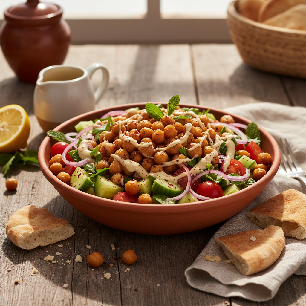 Middle Eastern Chickpea Salad Bowl