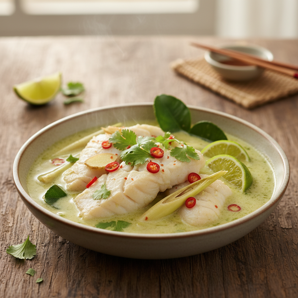 Thai Coconut Lime Poached Cod