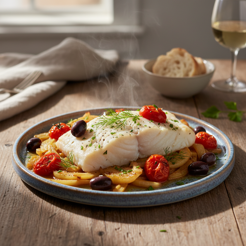 Mediterranean Baked Cod with Fennel