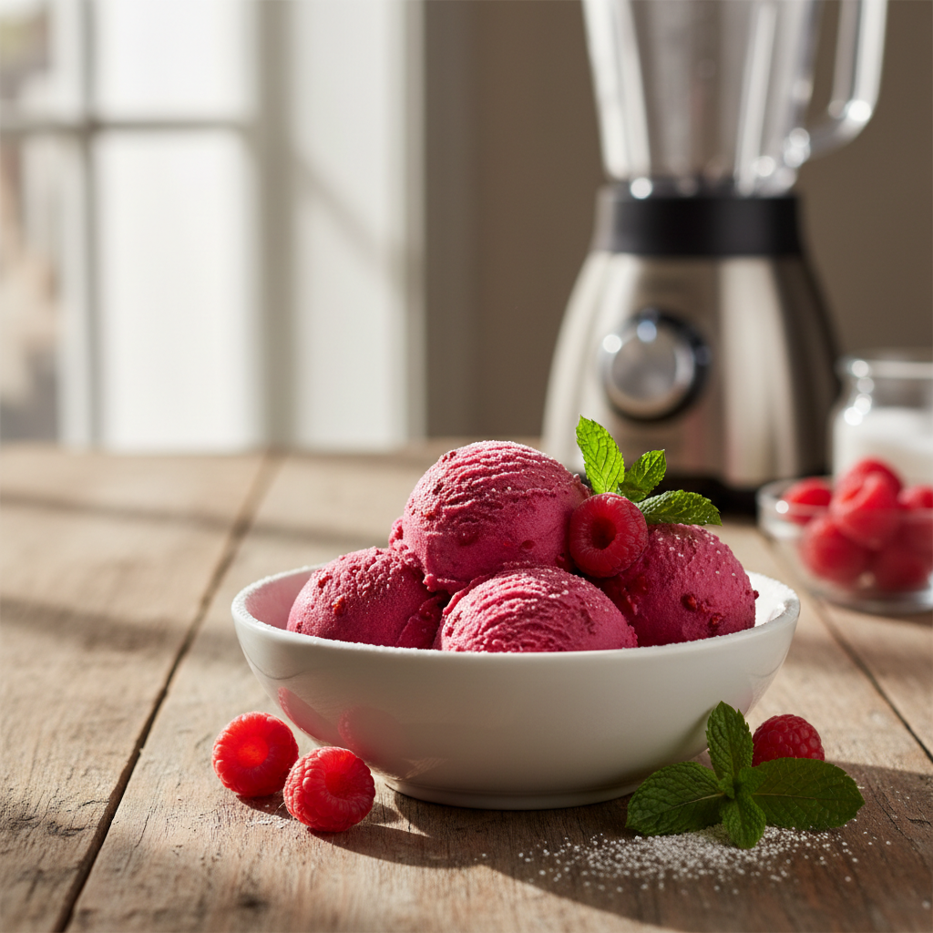 Quick Raspberry Sorbet