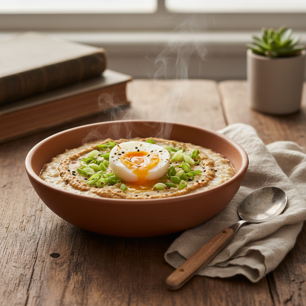Steel-Cut Oats with Miso and Scallions