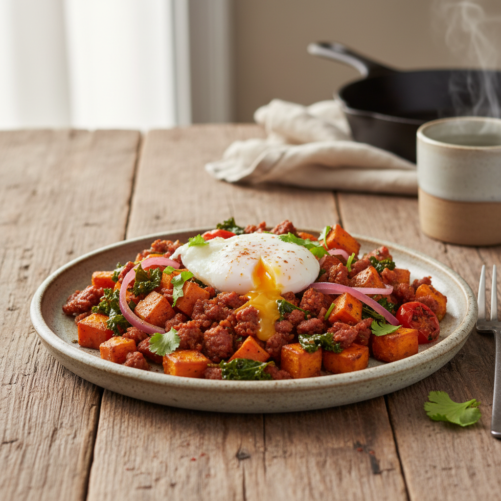 Sweet Potato and Chorizo Hash