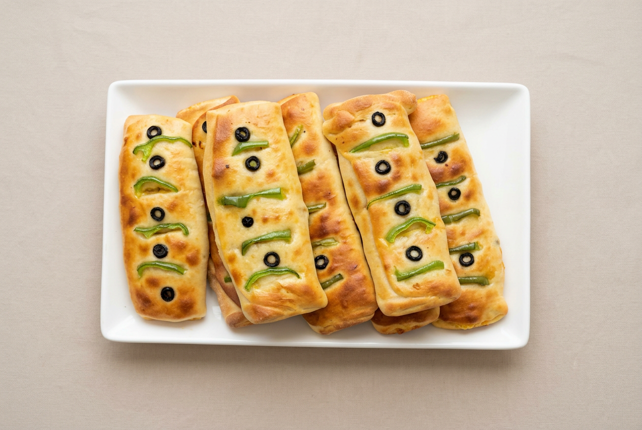 Stuffed Capsicum and Olive Bread Rolls with Chicken