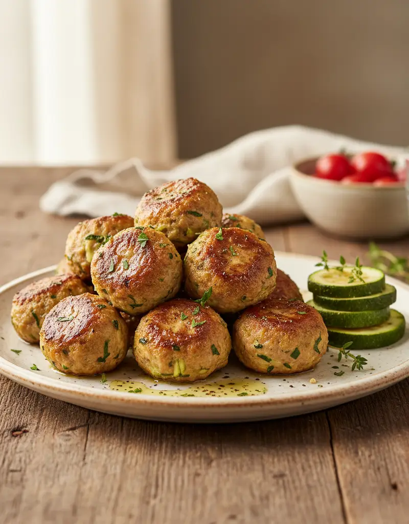 Baked Turkey and Zucchini Meatballs