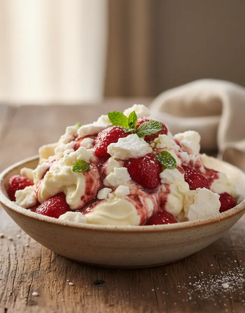 Eton Mess with Balsamic Strawberries