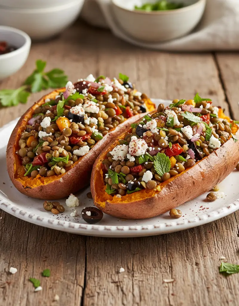 Mediterranean Baked Sweet Potato