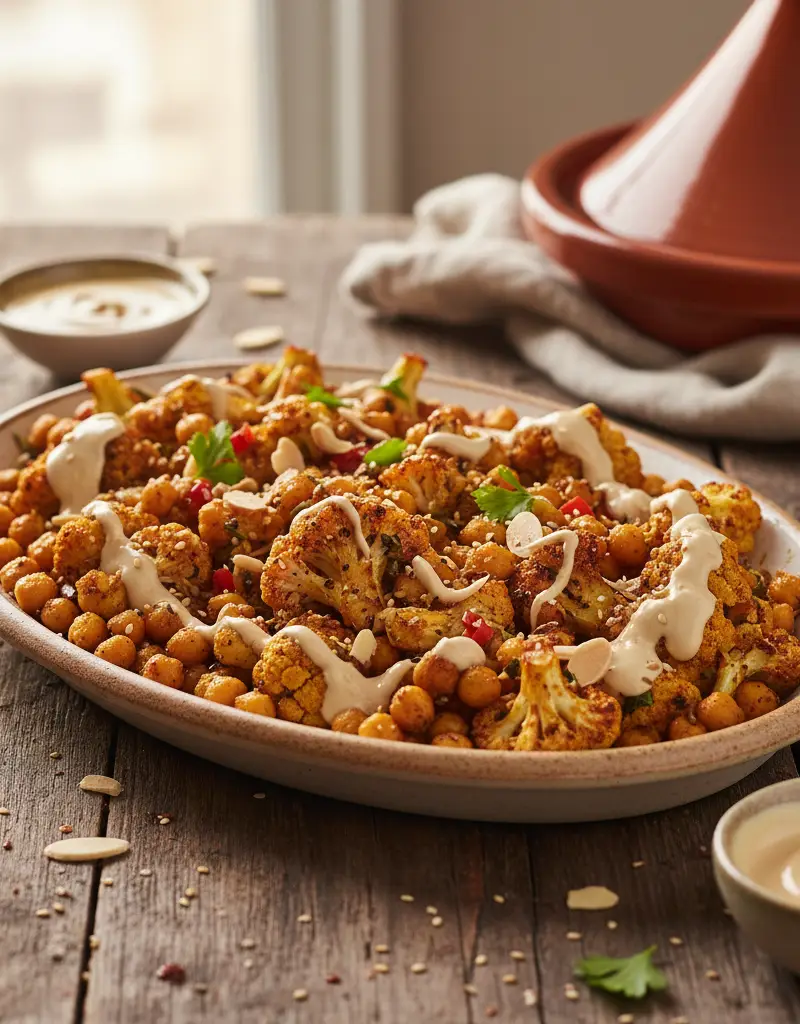 Moroccan Roasted Chickpea Cauliflower