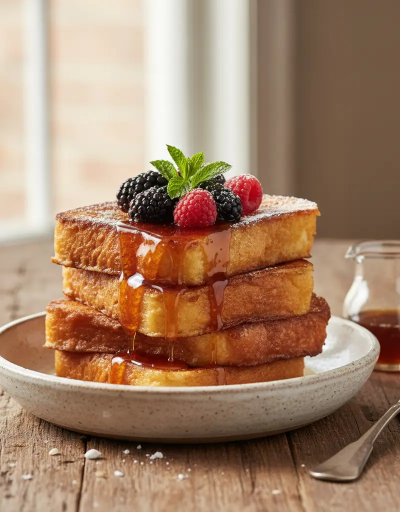 Brioche French Toast with Bourbon Syrup