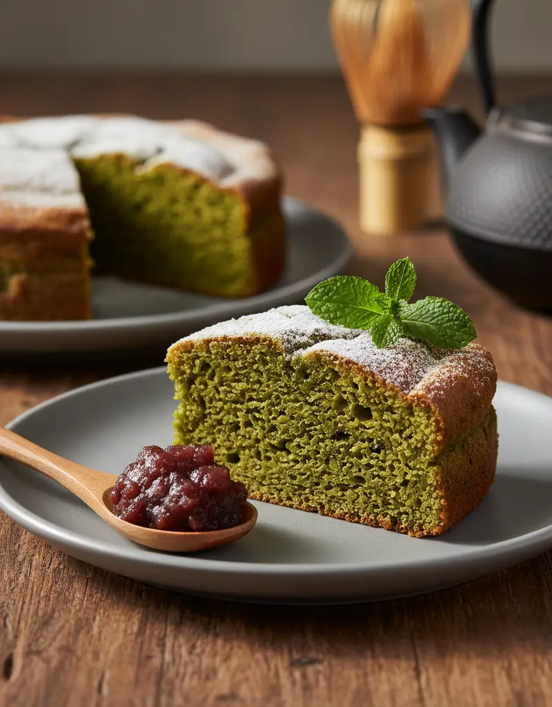 Japanese Matcha Mochi Cake
