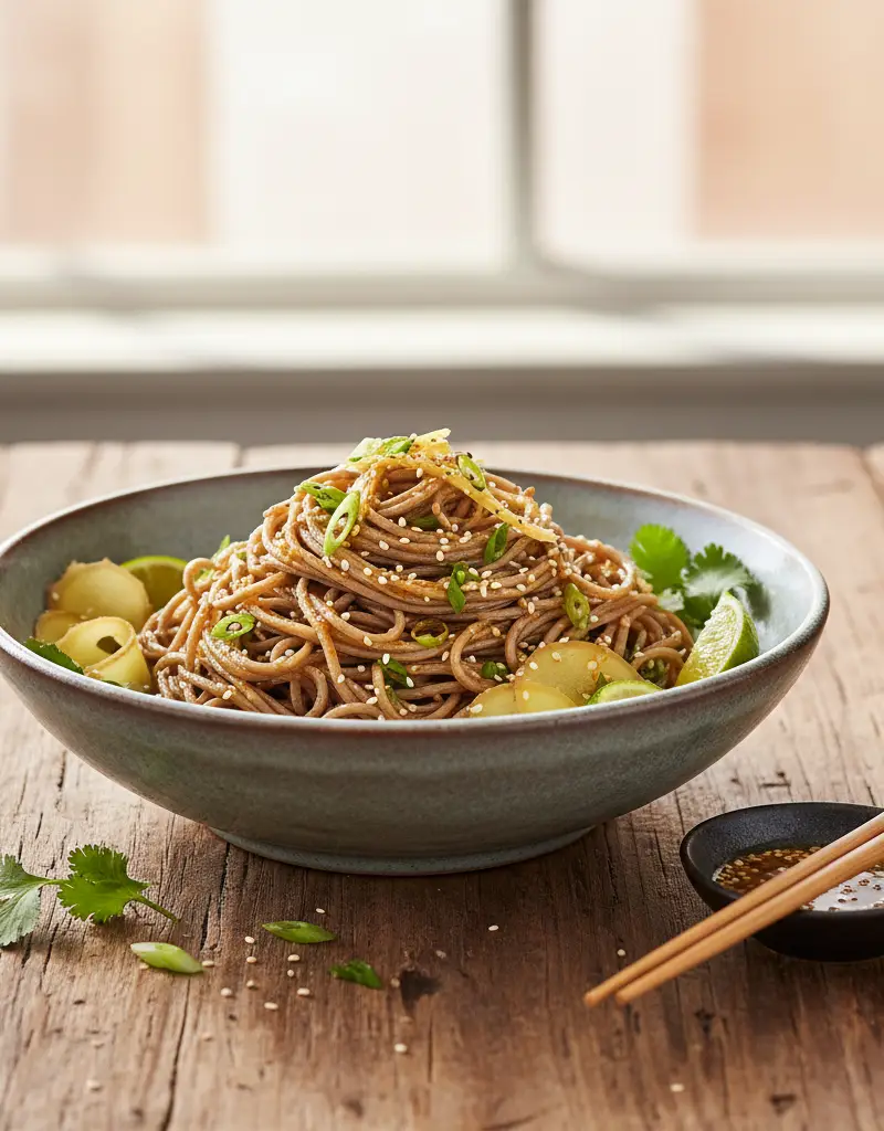 Chilled Soba Noodles with Ginger Soy