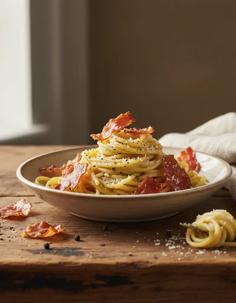Cacio e Pepe with Crispy Prosciutto