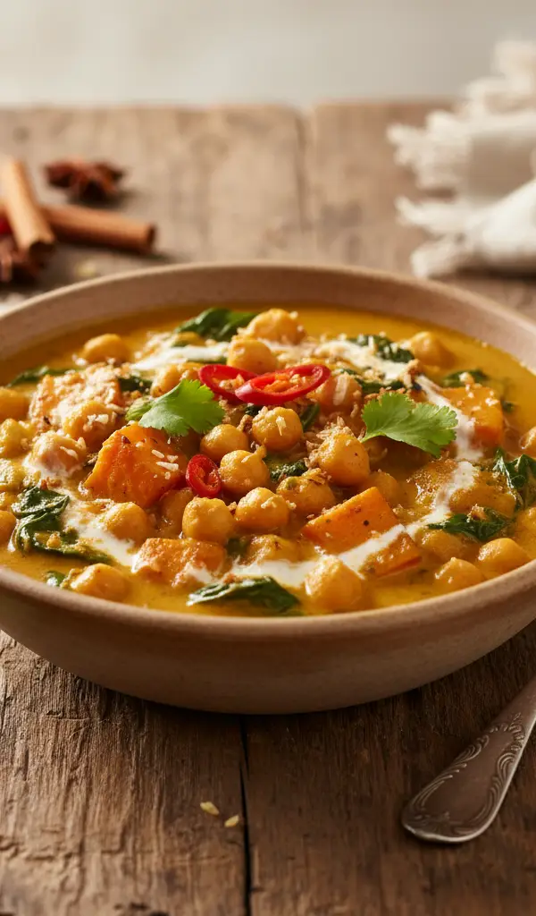 Chickpea and Spinach Sweet Potato Curry — Chickpeas recipe