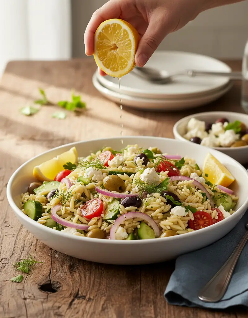 Lemony Greek Orzo Salad