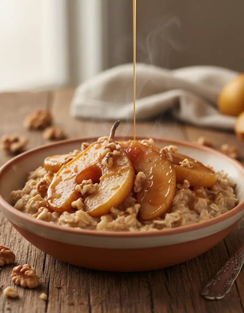 Steel-Cut Oats with Caramelized Pears
