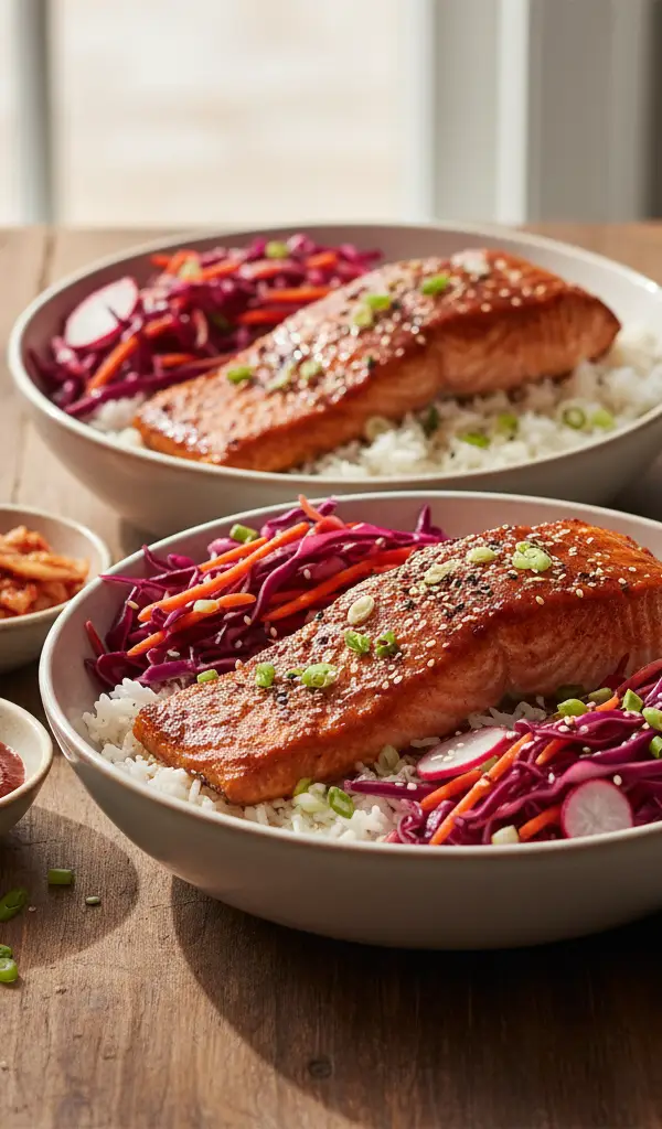 Gochujang Glazed Salmon Bowls — Rice recipe