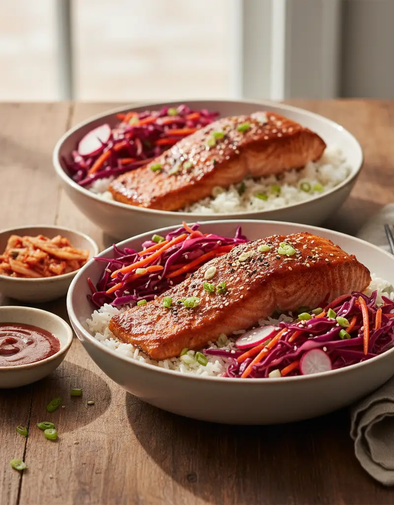 Gochujang Glazed Salmon Bowls