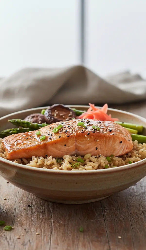 Japanese Miso Ginger Salmon Bowl — Rice recipe