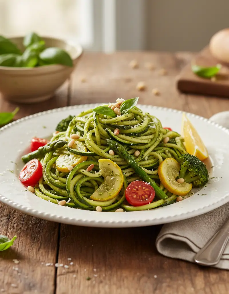 Zucchini Noodle Pesto Primavera