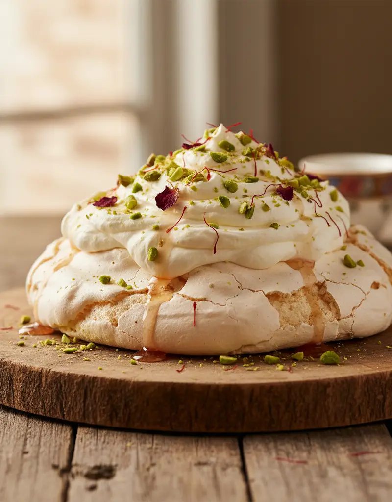 Saffron and Rose Water Pavlova