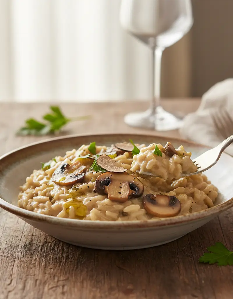 Mushroom Risotto with Truffle Oil