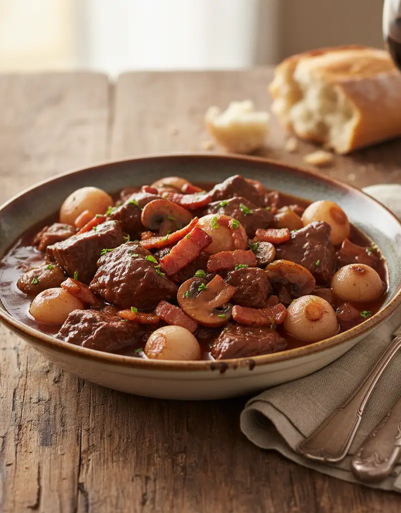 Beef Bourguignon with Pearl Onions