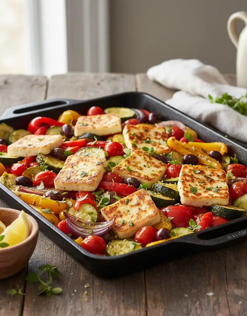 Sheet Pan Halloumi & Mediterranean Veg