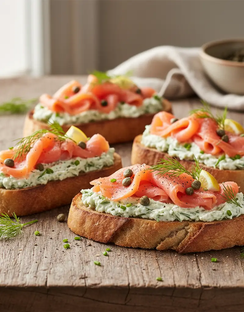 Smoked Salmon & Caper Tartines