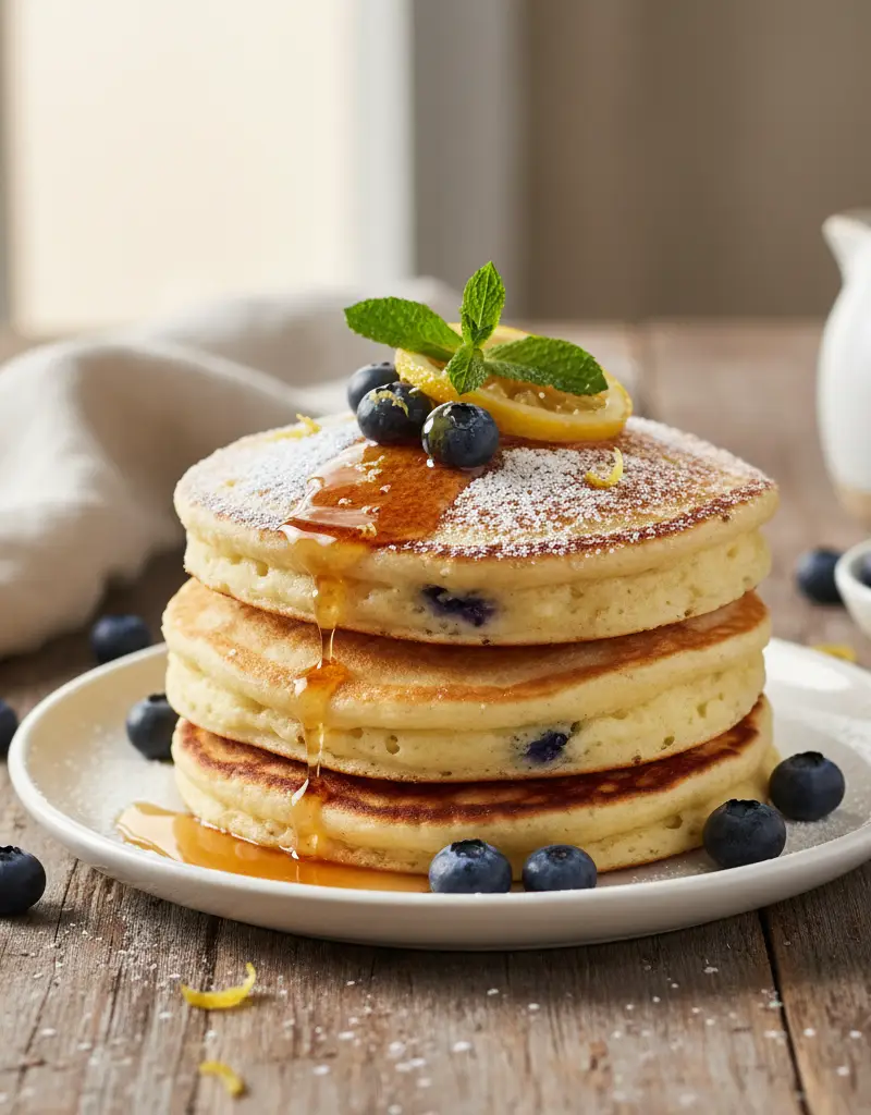 Blueberry Lemon Ricotta Pancakes