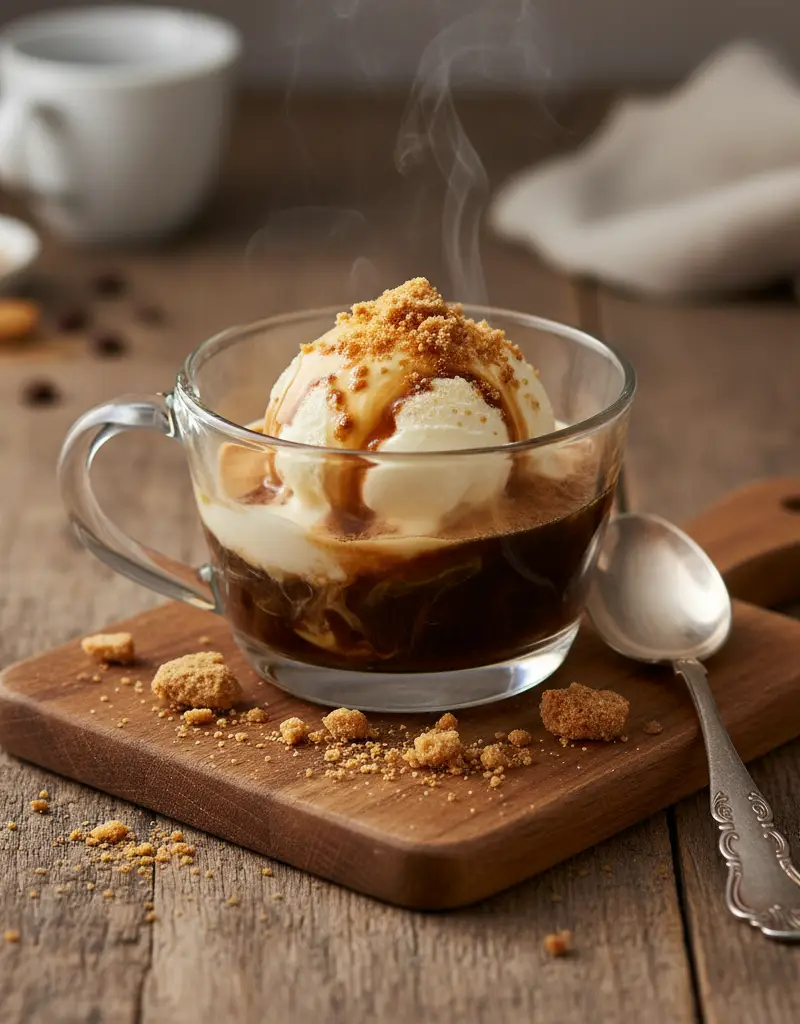 Espresso Affogato with Amaretti Crumbs