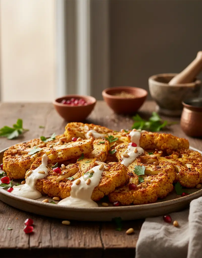 Middle Eastern Roasted Cauliflower Steaks