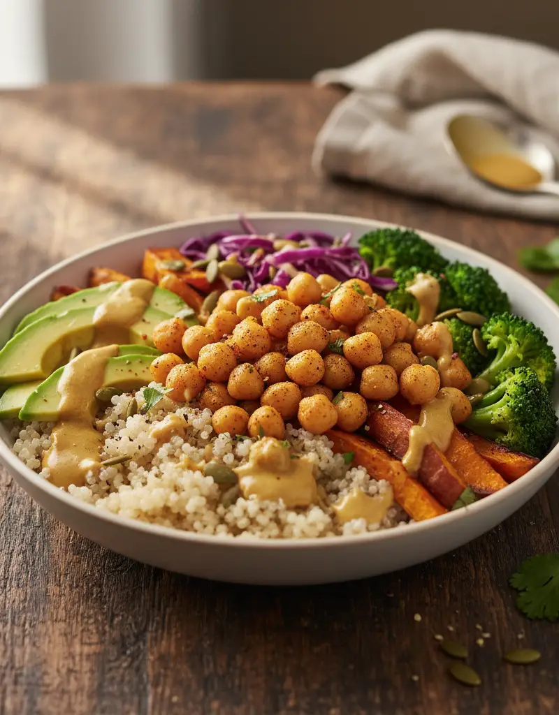 Quinoa and Roasted Chickpea Buddha Bowl