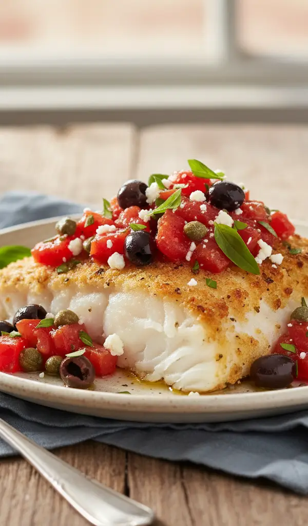 Baked Cod with Tomato-Olive Tapenade — Tomatoes recipe