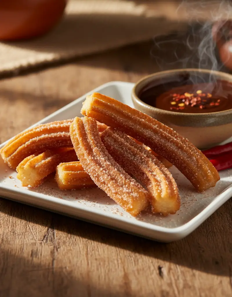 Mexican Churros with Spiced Chocolate