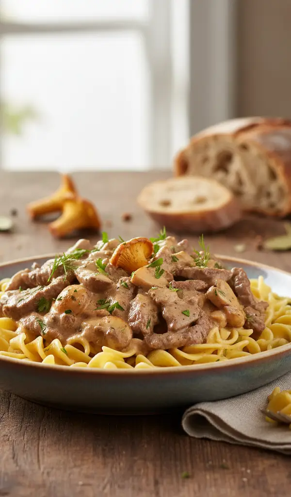 Beef Stroganoff with Wild Mushrooms — Mushrooms recipe