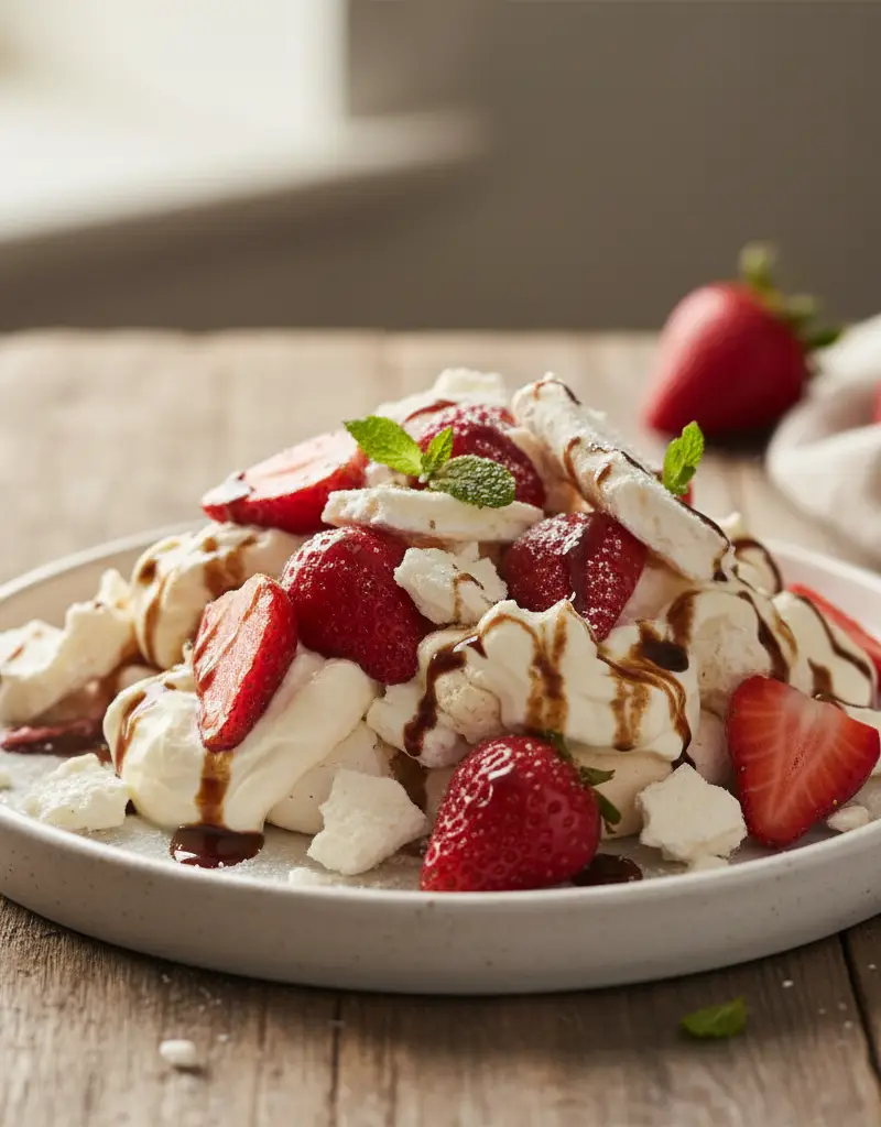 Eton Mess with Balsamic Strawberries