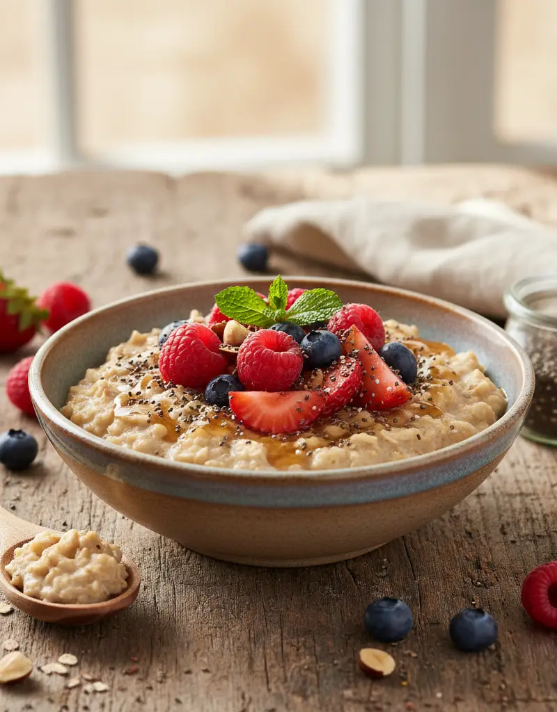 Steel-Cut Oats with Berries and Chia
